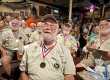 Larry Austin, center, and other past winners of the "Papa" Hemingway Look-Alike Contest eye entrants Thursday, July 18, 2013, during the first of two preliminary rounds of this year's contest at Sloppy Joe's Bar in Key West, Fla. More than 125 Ernest Hemingway look-alikes are registered for the annual competition that is a facet of Key West's Hemingway Days festival that continues through Sunday, July 21. FOR EDITORIAL USE ONLY (Andy Newman/Florida Keys News Bureau/HO)