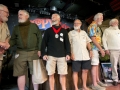 Ernest Hemingway look-alikes show off their attributes during the first round of the Hemingway Look-Alike Contest at Sloppy Joe's Bar Thursday, July 19, 2018, in Key West, Fla. The competition, that has attracted about 150 entrants, is part of the island city's annual Hemingway Days Festival that pays homage to Ernest Hemingway who lived and wrote in Key West in the 1930s. FOR EDITORIAL USE ONLY (Andy Newman/Florida Keys News Bureau/HO)