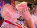 David “Bat” Masterson toots a conch shell during the Hemingway Look-Alike Contest Thursday, July 22, 2021, at Sloppy Joe’s Bar in Key West, Fla. The 2020 competition, part of the subtropical island’s Hemingway Days festival, was canceled last year due to COVID-19. Thursday night’s contest attracted 72 entrants and a second preliminary round is set for Friday, July 23, with the finals scheduled for Saturday, July 24. Ernest Hemingway lived in Key West throughout most of the 1930s. FOR EDITORIAL USE ONLY (Andy Newman/Florida Keys News Bureau/HO)