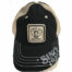 Classic applique mesh hat in black and tan