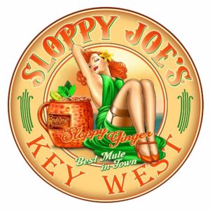 0001281 metal sign sloppy ginger 14 round item 4421