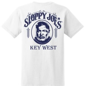 White short sleeve men's t-shirt with sloppy joe's key west classic back logo