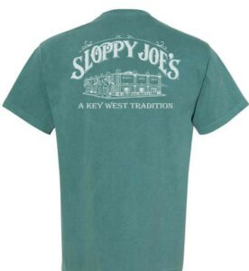Emerald comfort colors short-sleeve t-shirt with sloppy joe's building logo back print, key west