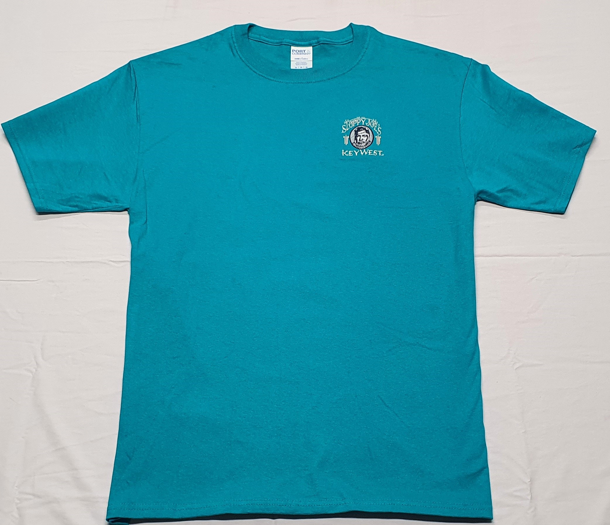 Classic Logo Embroidered T-shirt Bright Aqua | Sloppy Joe's Bar | Key ...