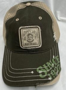 Classic applique mesh hat army green/tan by sloppy joe's key west, item 4926