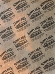 Sloppy joe's bar branded deli paper, 11. 25 x 15 inches, pack of 50 sheets, item 4996