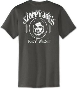 Classic logo pocket t-shirt charcoal back with sloppy joe’s key west logo