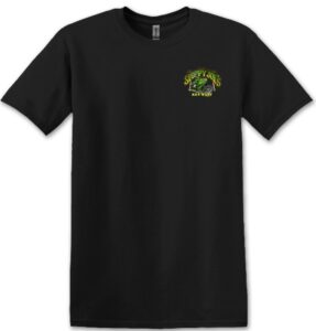 Iguana biker men's t-shirt in black, small sloppy joe's key west chest logo front