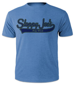 Sapphire blue sloppy joe’s key west sports script t-shirt