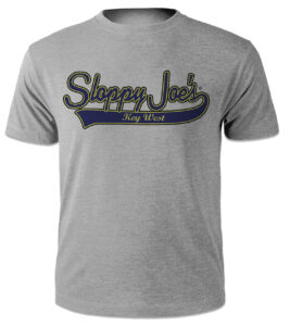 Sloppy joe's key west logo t-shirt, sports script on heather gray