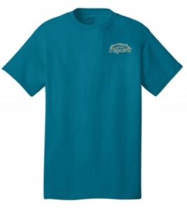 Teal 100% cotton sailfish men's short-sleeve t-shirt, front chest logo