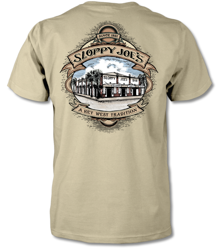 Men's Wood Carved Logo T-shirt - Vegas Gold | Sloppy Joe's Bar | Key