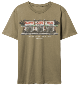 Putty t-shirt with sloppy joe's bar sketch logo, key west tradition since 1937