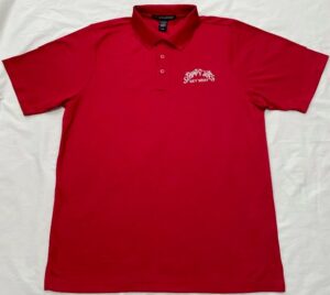 Devon & jones red polo shirt with sloppy joe's key west logo