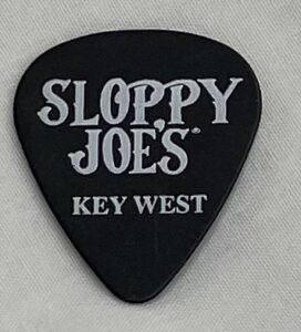 Sloppy joe's key west black guitar pick souvenir, item #2170