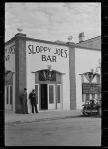 Sloppy joe's bar exterior, 1938, vintage street scene photo by arthur rothstein