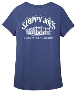 Royal heather blue sloppy joe's key west t-shirt, back graphic print
