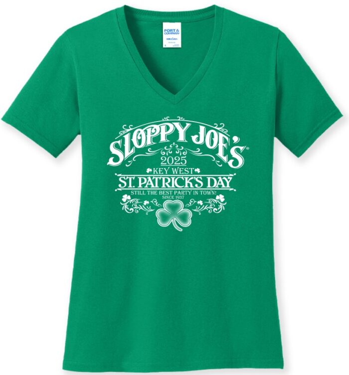 2025 ladies st. Patrick's day v-neck tee