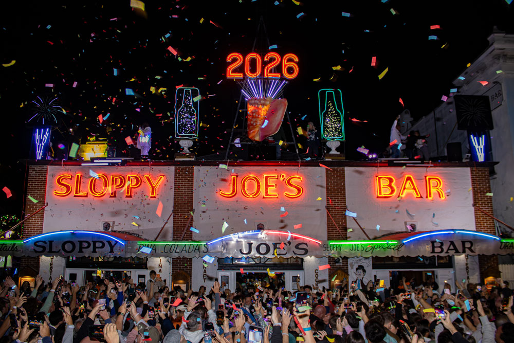 Sloppy joe's bar's 2026 new year's eve dropping of the conch shell